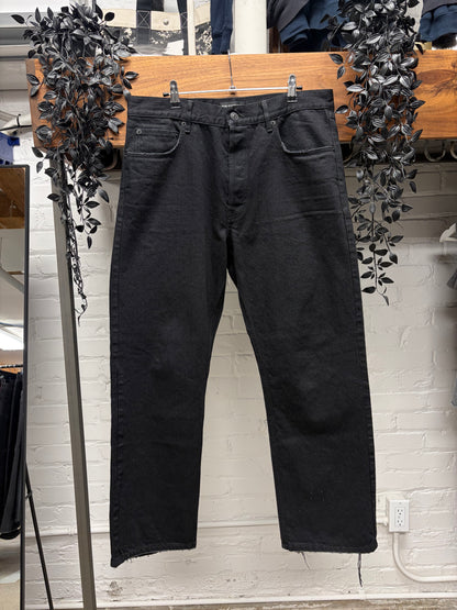 2022 Balenciaga ‘Heelbite’ Washed Black Bootcut Jeans