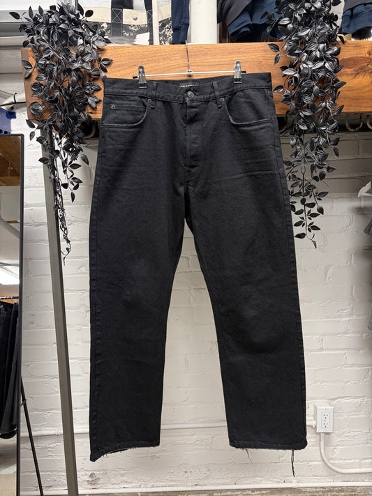 2022 Balenciaga ‘Heelbite’ Washed Black Bootcut Jeans