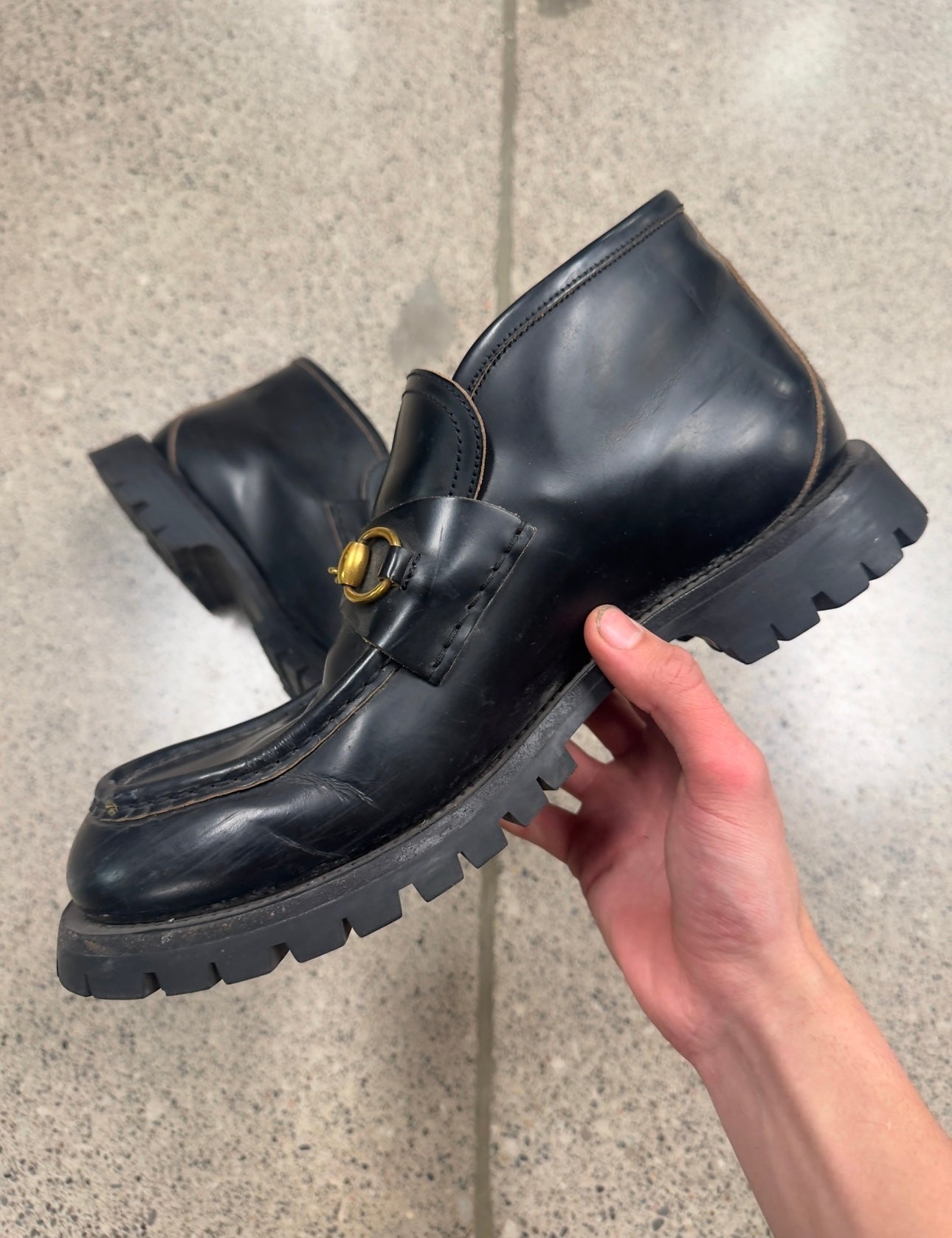 Gucci Horsebit Loafer Black Leather Boots