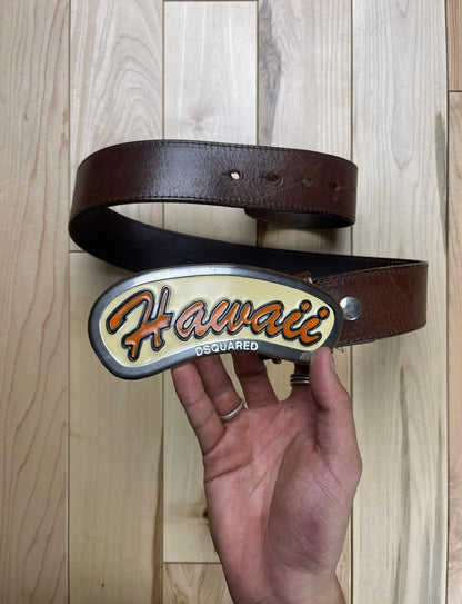 AW2005 Dsquared2 Hawaii Brown Leather Belt