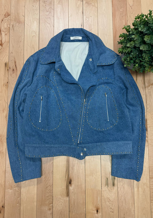 Wales Bonner Studded ‘Marching Band’ Enzyme Wash Denim Jacket