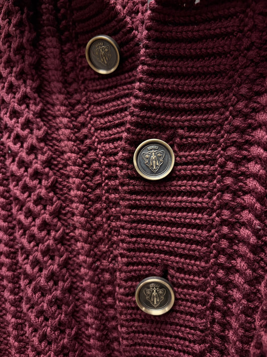 2000s Gucci by Frida Giannini Military Inspired Merino Wool Cable Knit Sweater