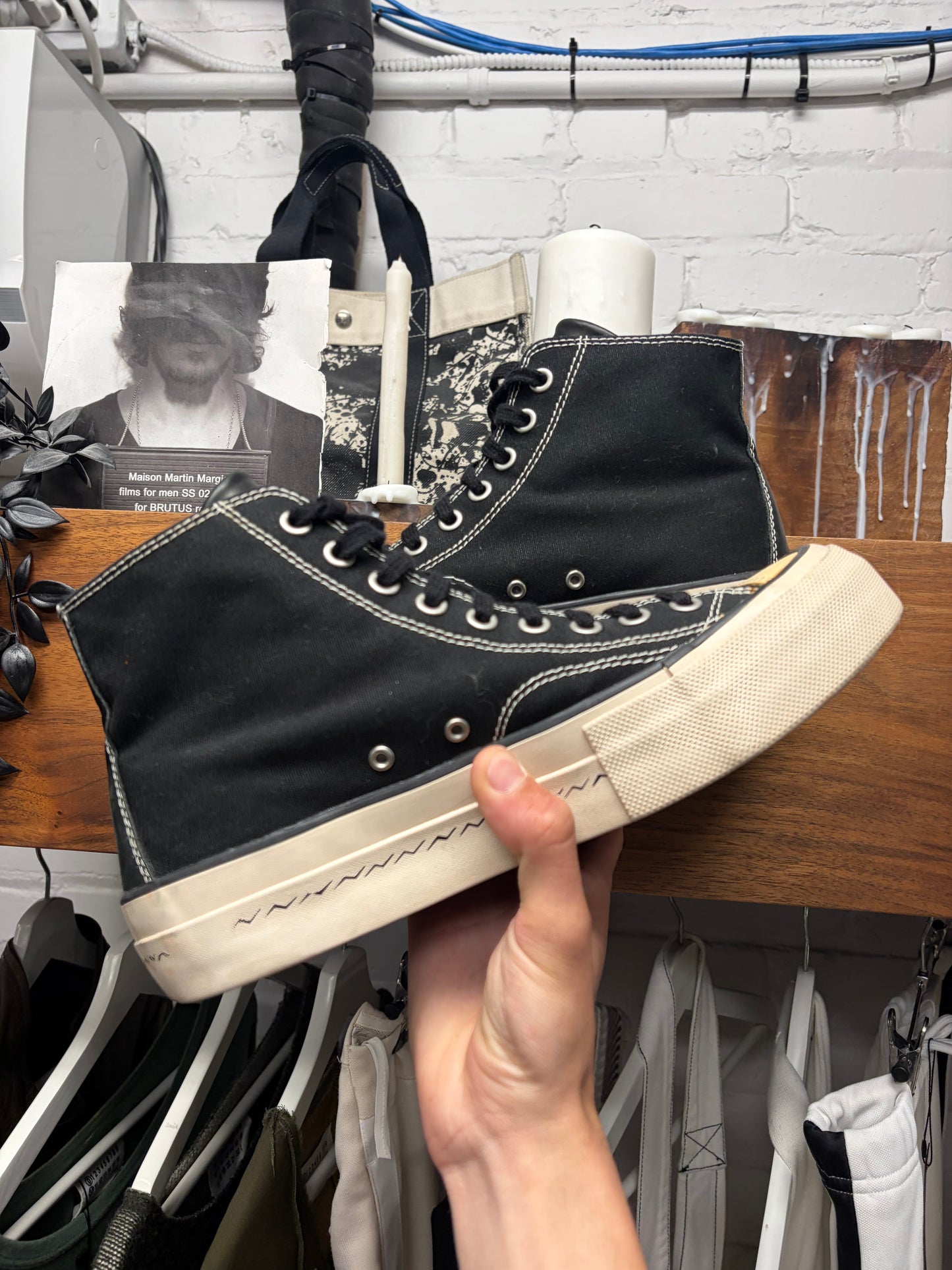 Visvim ‘Skagway Hi’ Black Canvas High Top Sneakers