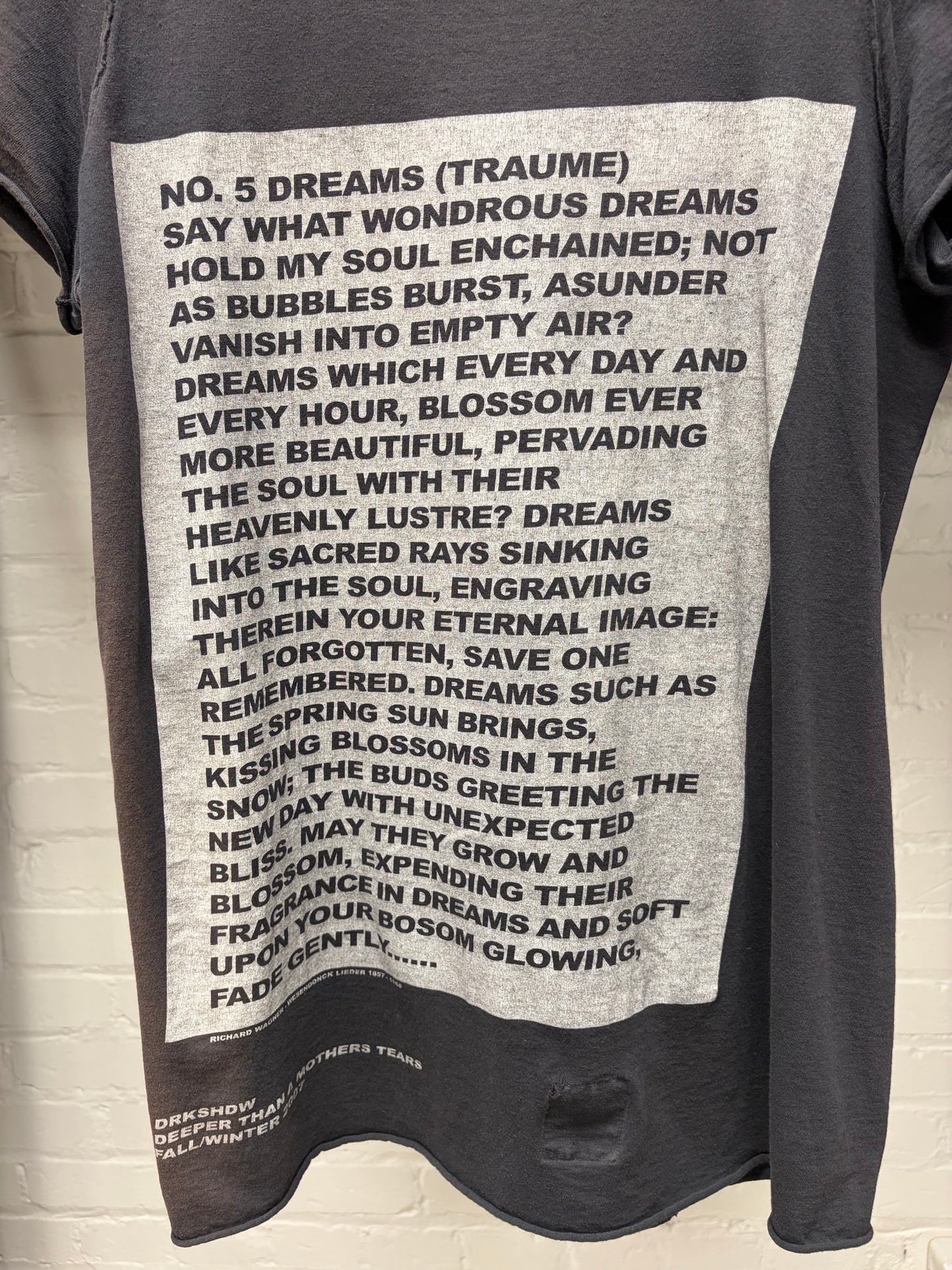 AW2007 Rick Owens ‘Dreams’ Traume Dust Brown T-Shirt