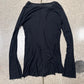 AW2020 Rick Owens ‘Performa’ Black Semi Sheer Long Sleeve Shirt