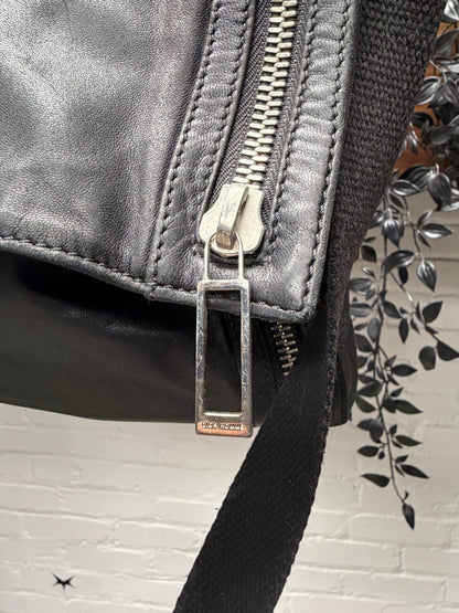 AW2005 Dior Homme by Hedi Slimane Black Lambskin Leather ‘Deville’ Side Bag