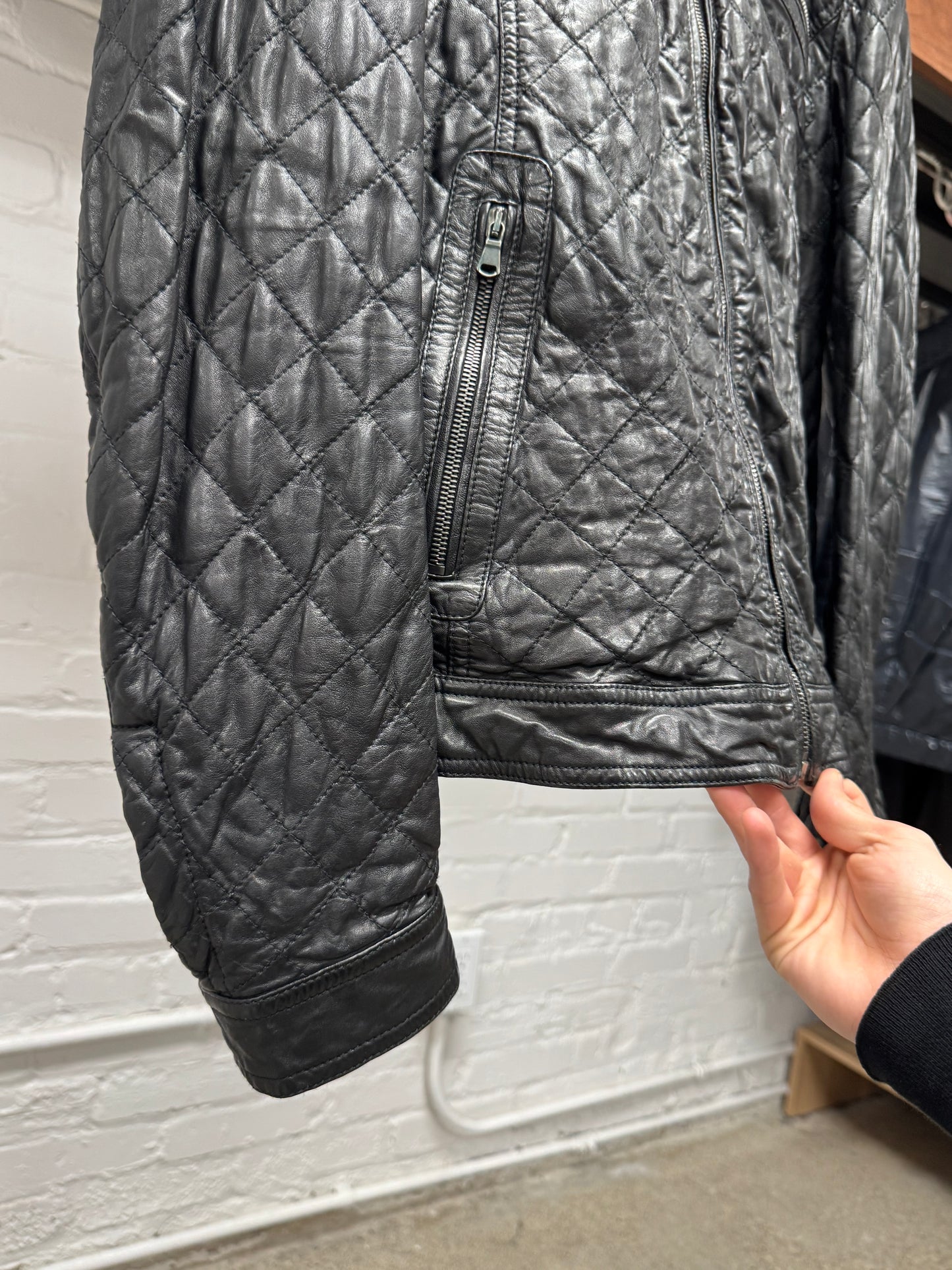 Dolce & Gabbana Quilted Lambskin Leather Biker Jacket