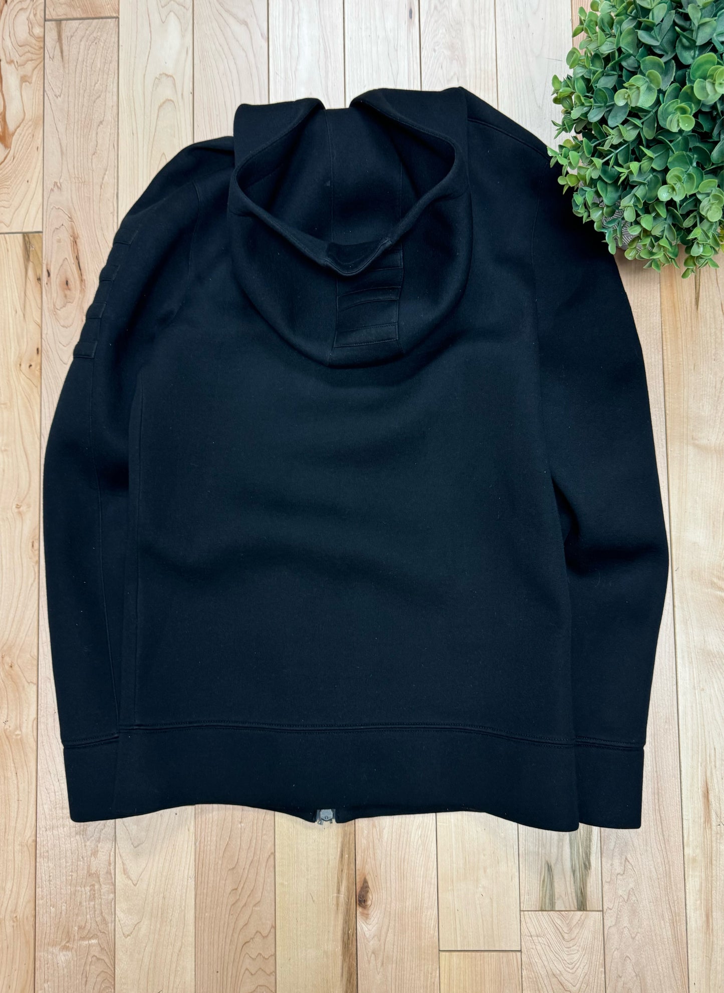 Helmut Lang Moto-Padded Black Zip-Up Hoodie