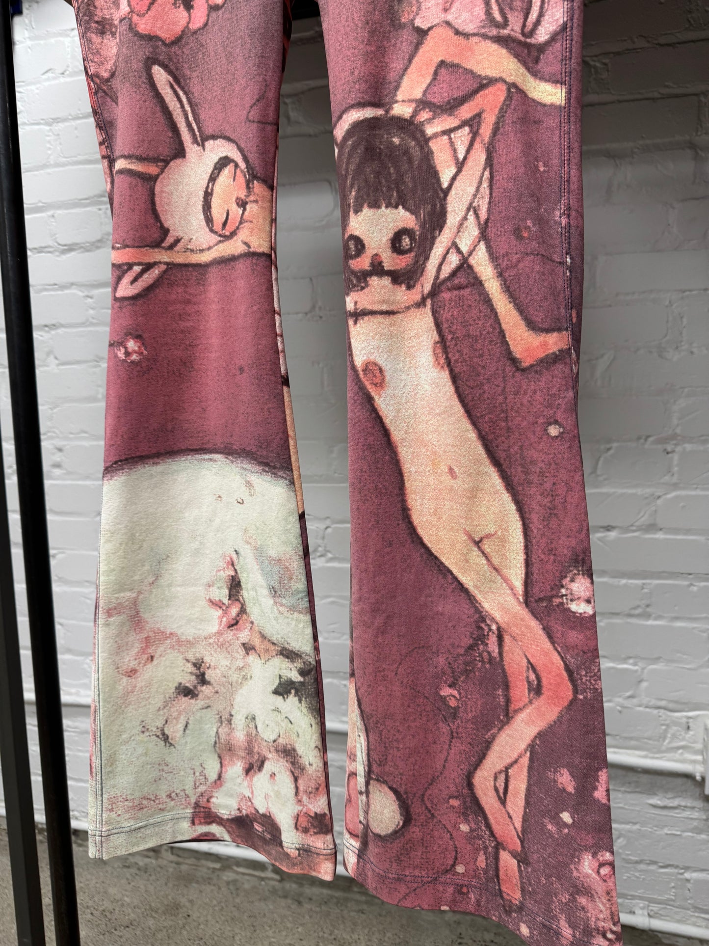 AW2004 Issey Miyake x Aya Takano Pink Flared Leg Pants