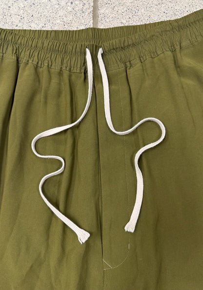 AW2018 Rick Owens Sisyphus ‘Dirty Green’ Drop Crotch Pod Shorts