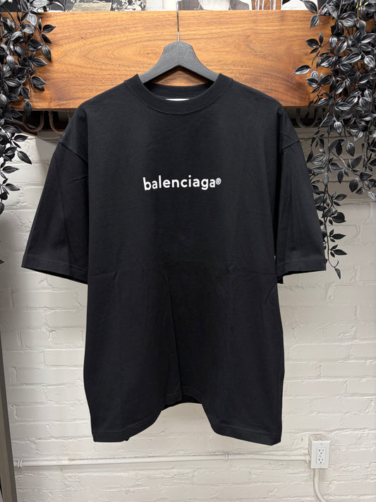2020 Balenciaga ‘Simple Logo’ Black Oversized T-Shirt