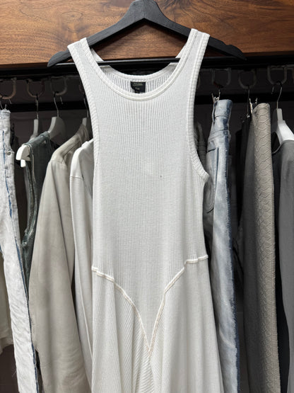 Vintage Jean Paul Gaultier Ribbed White Tank Top Dress