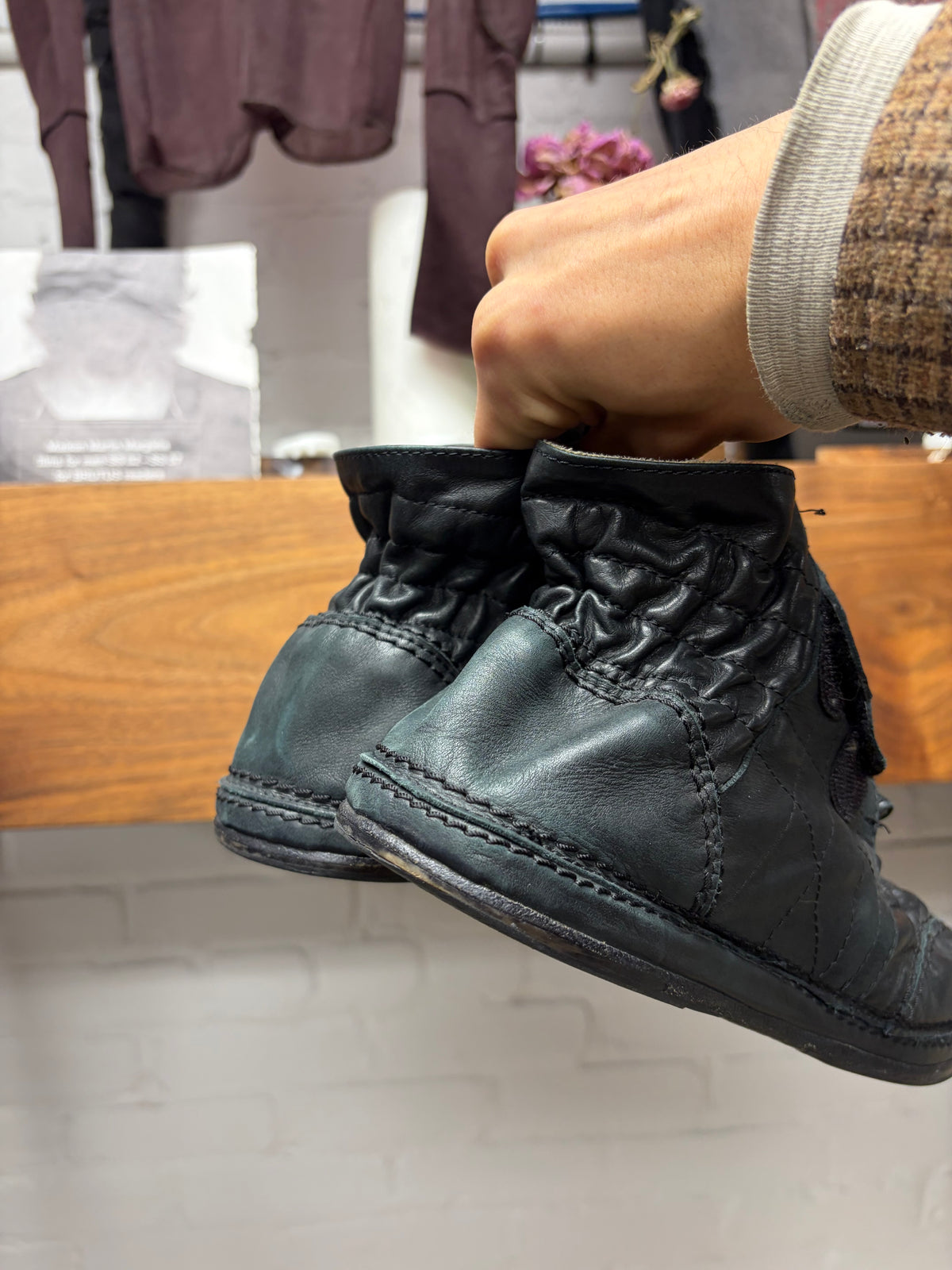 SS2008 Maison Martin Margiela ‘Puckered Leather’ Double Strap Sneakers with Vibram Sole