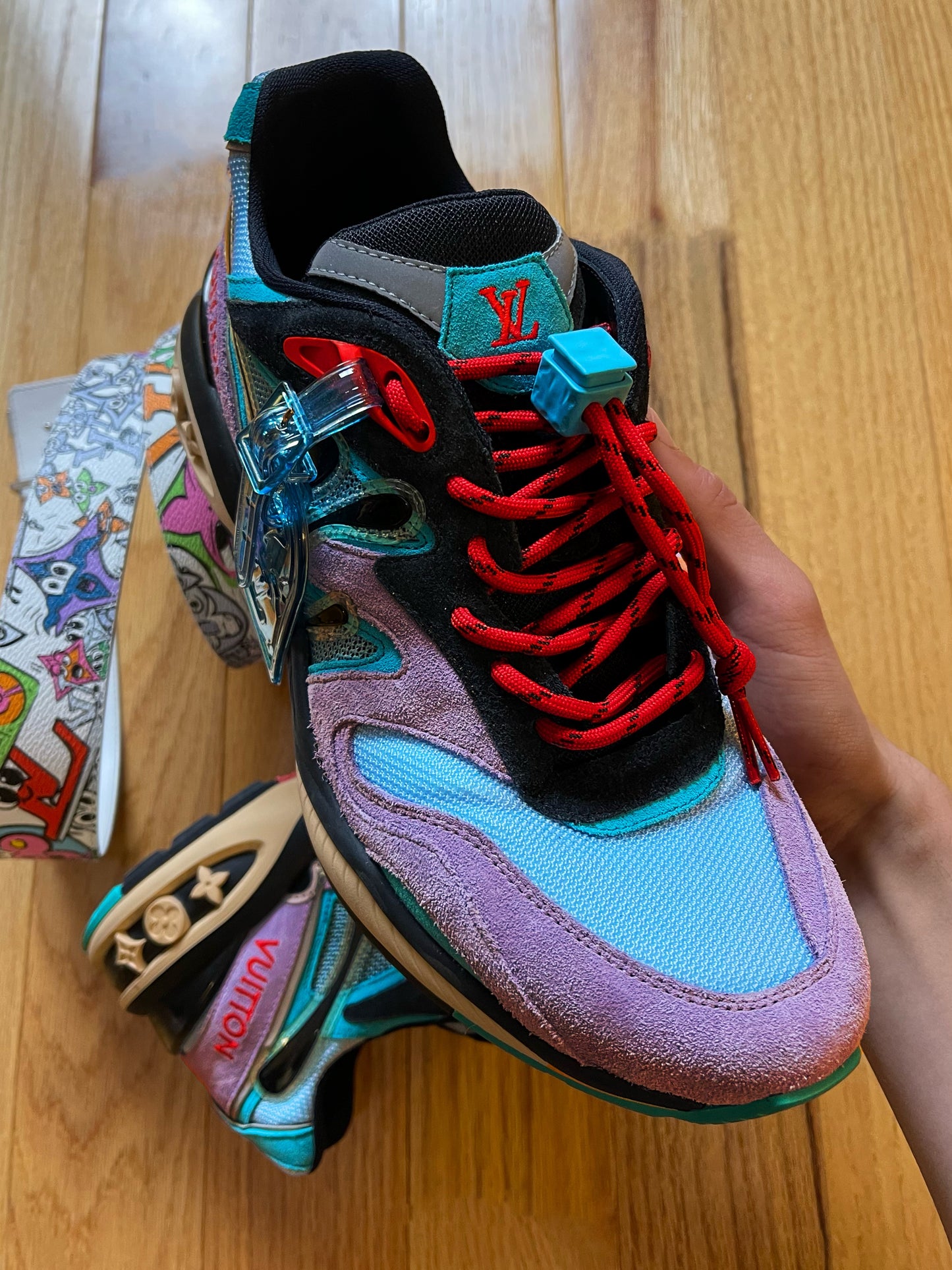 SS2020 Louis Vuitton Purple/Cyan Blue Trail Sneakers