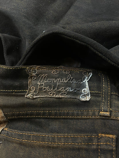 Vintage Monalisa Posttiano Patchwork Flared Denim