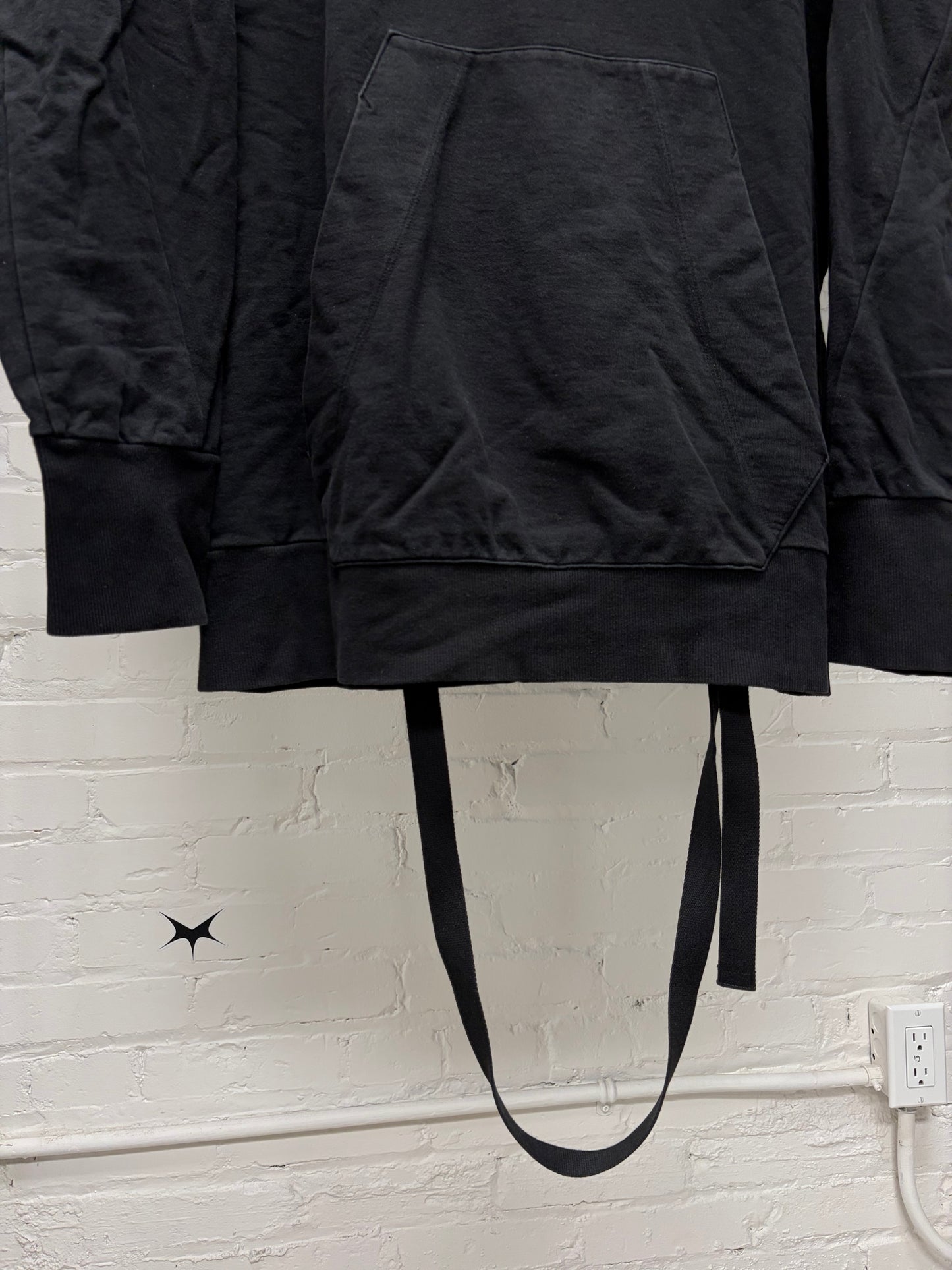 SS2018 Julius ‘Bondage Strap’ Black Cotton Pullover Hoodie