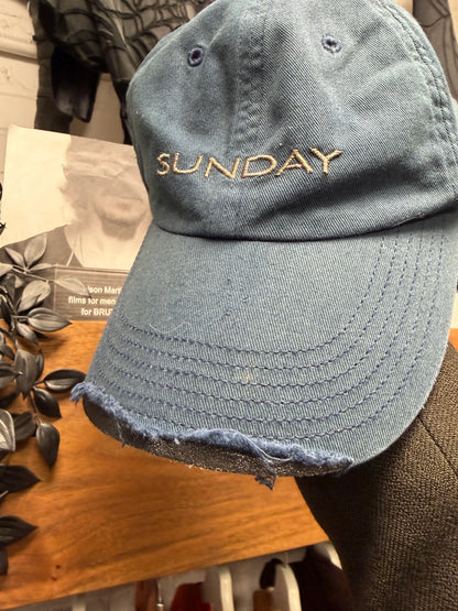 AW2018 Vetements x Reebok ‘Sunday’ Distressed Brim Baseball Cap