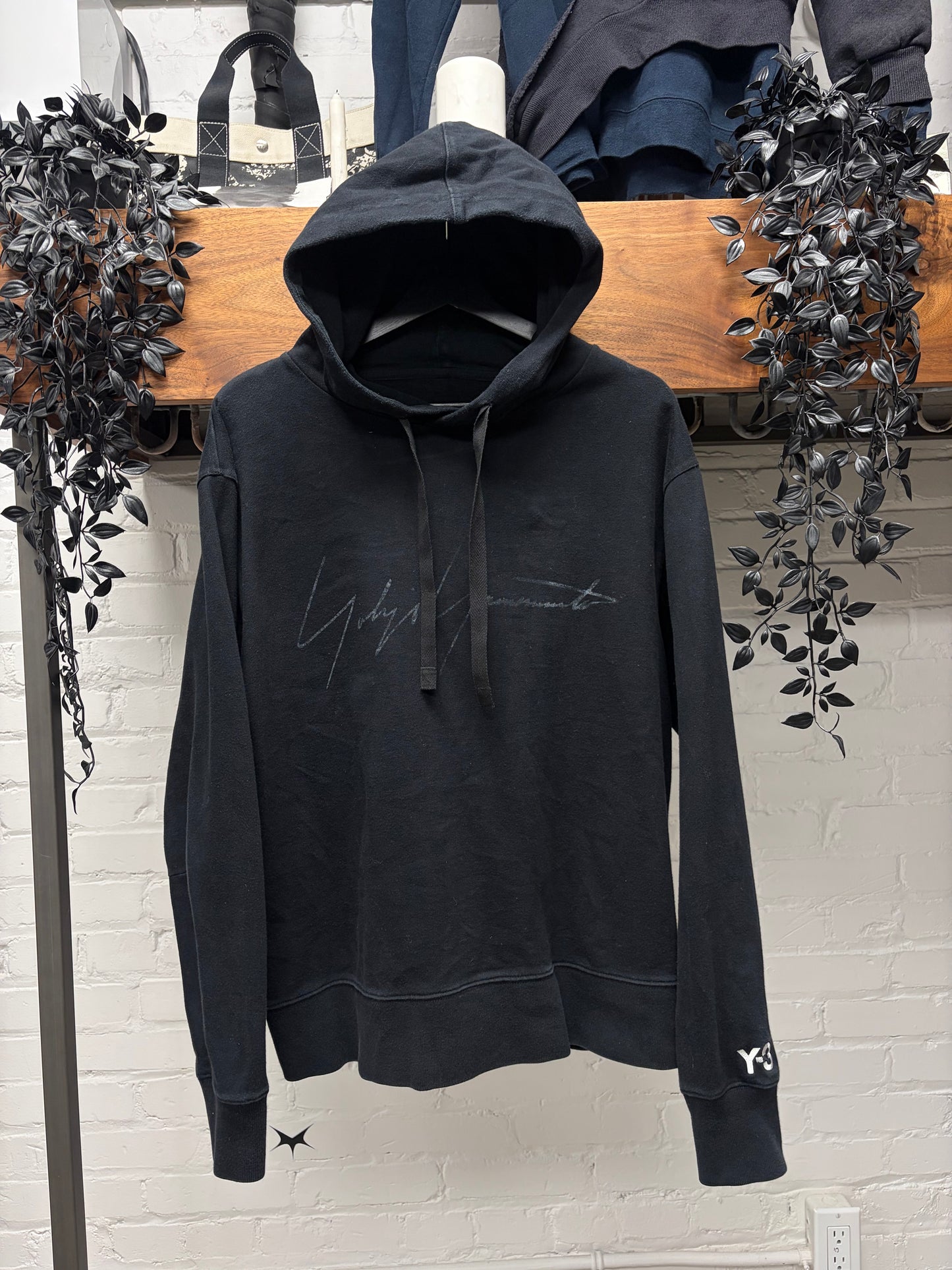 Yohji Yamamoto Y-3 Black ‘Spell Out’ Logo Hoodie