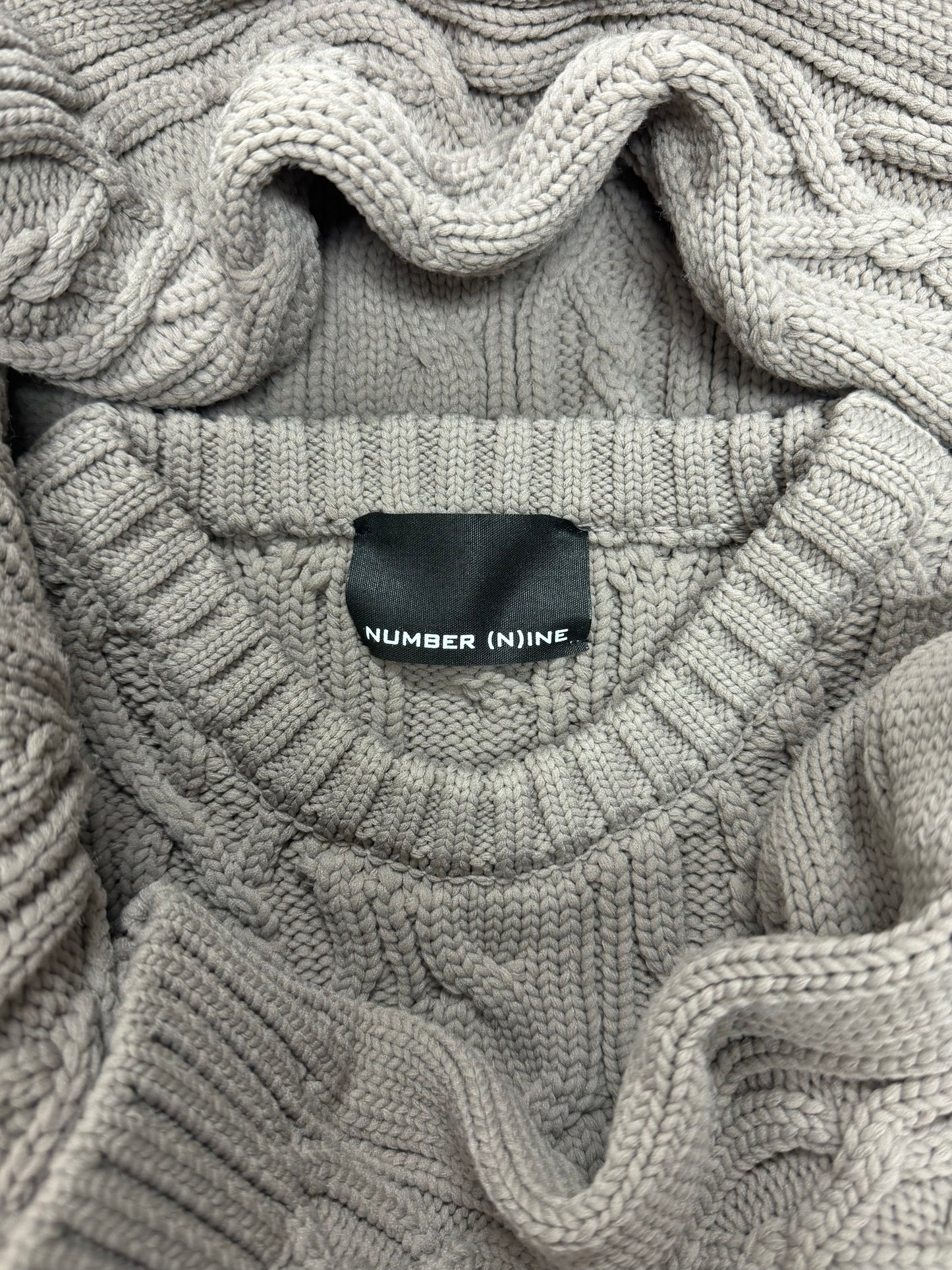 Number (N)ine Brown Cable Knit Sweater