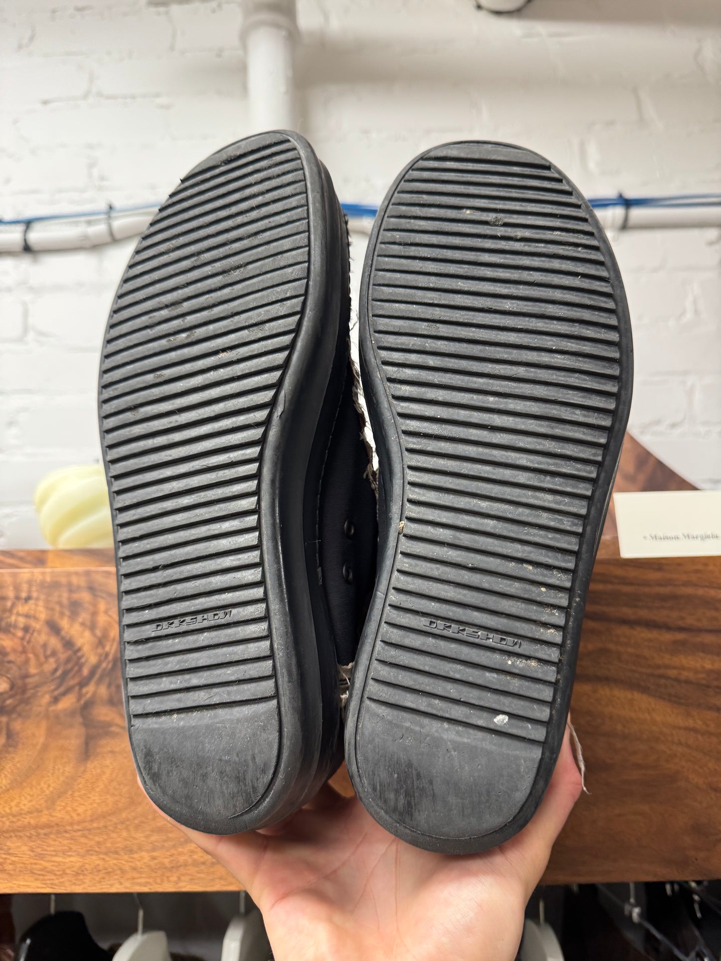 Rick Owens Limited Edition Distressed ‘Ramones’ Black/Brown Trim