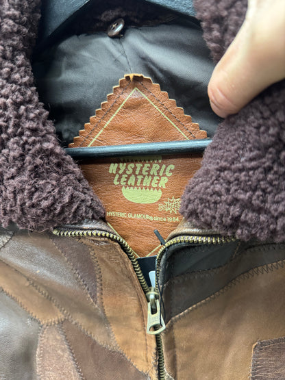 Vintage 90s Hysteric Glamour Leather Patchwork Jacket