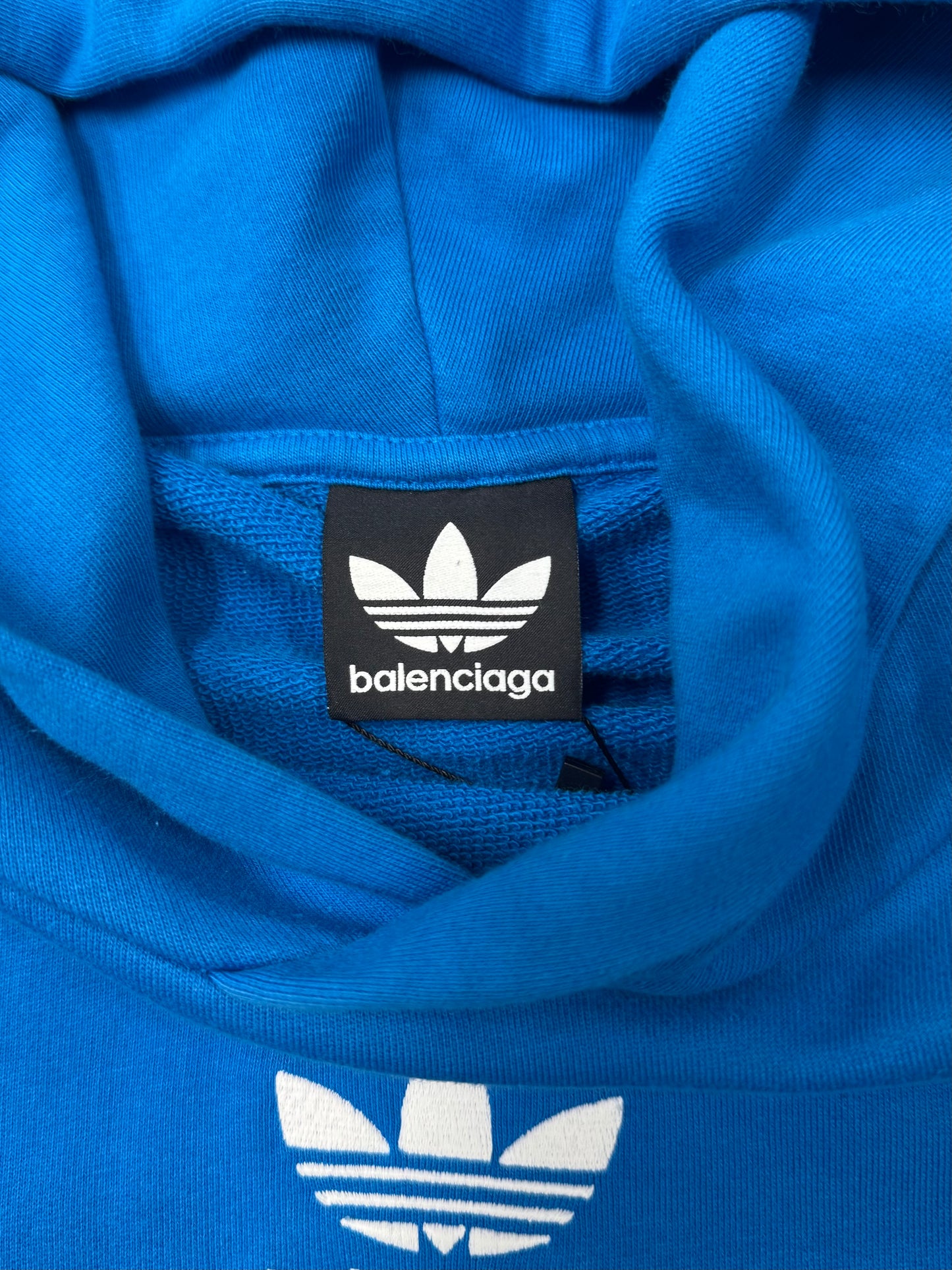 2022 Balenciaga x Adidas ‘3 Stripes’ Blue Pullover Hoodie