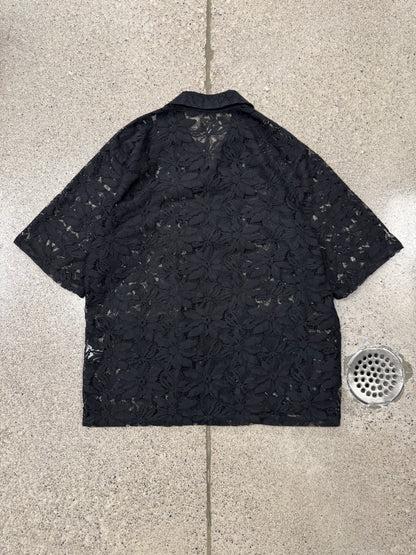 Needles Black Lace Camp Collar Shirt