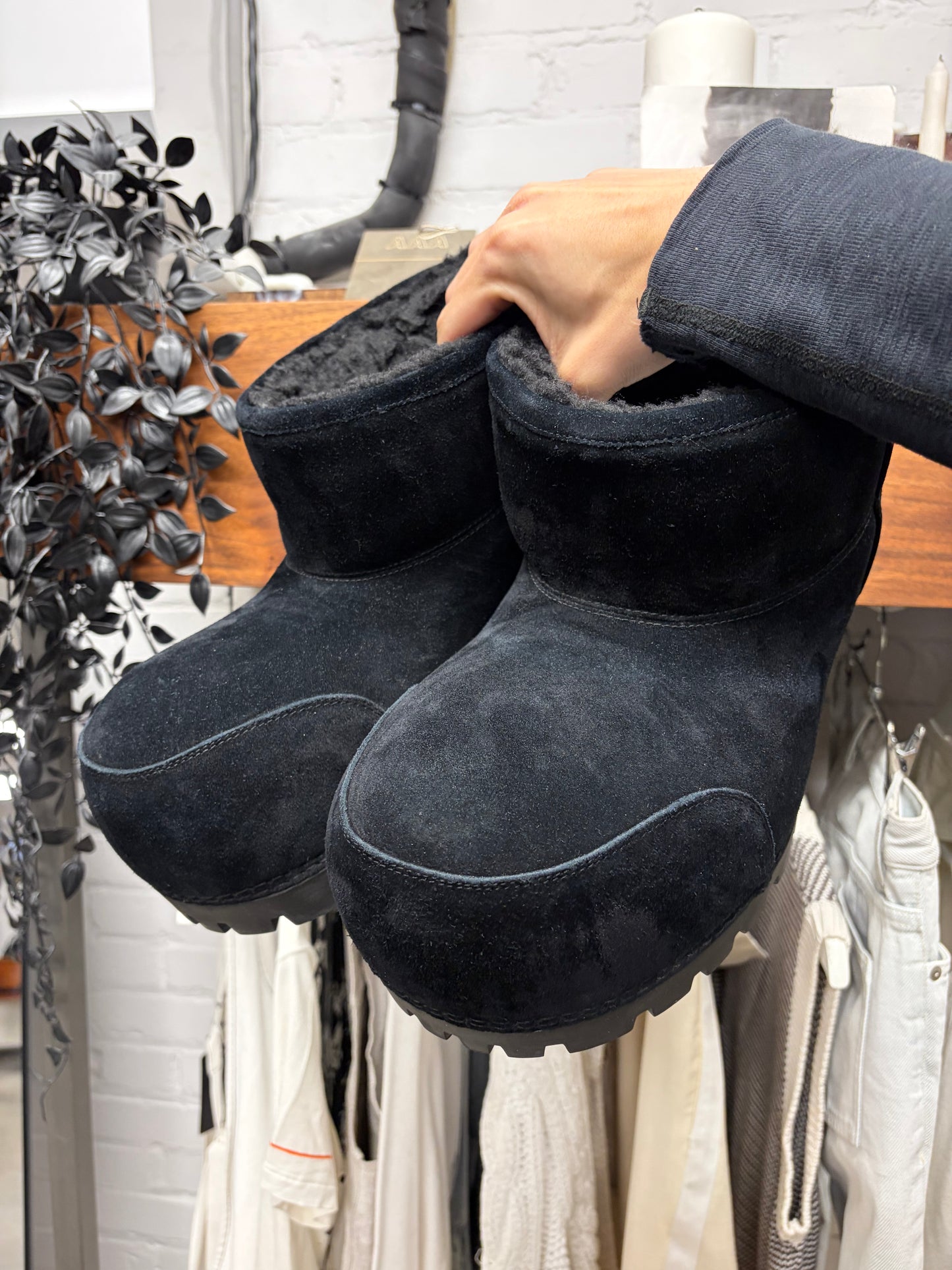 Balenciaga ‘Alaska’ Black Suede Low Top Oversized Boots