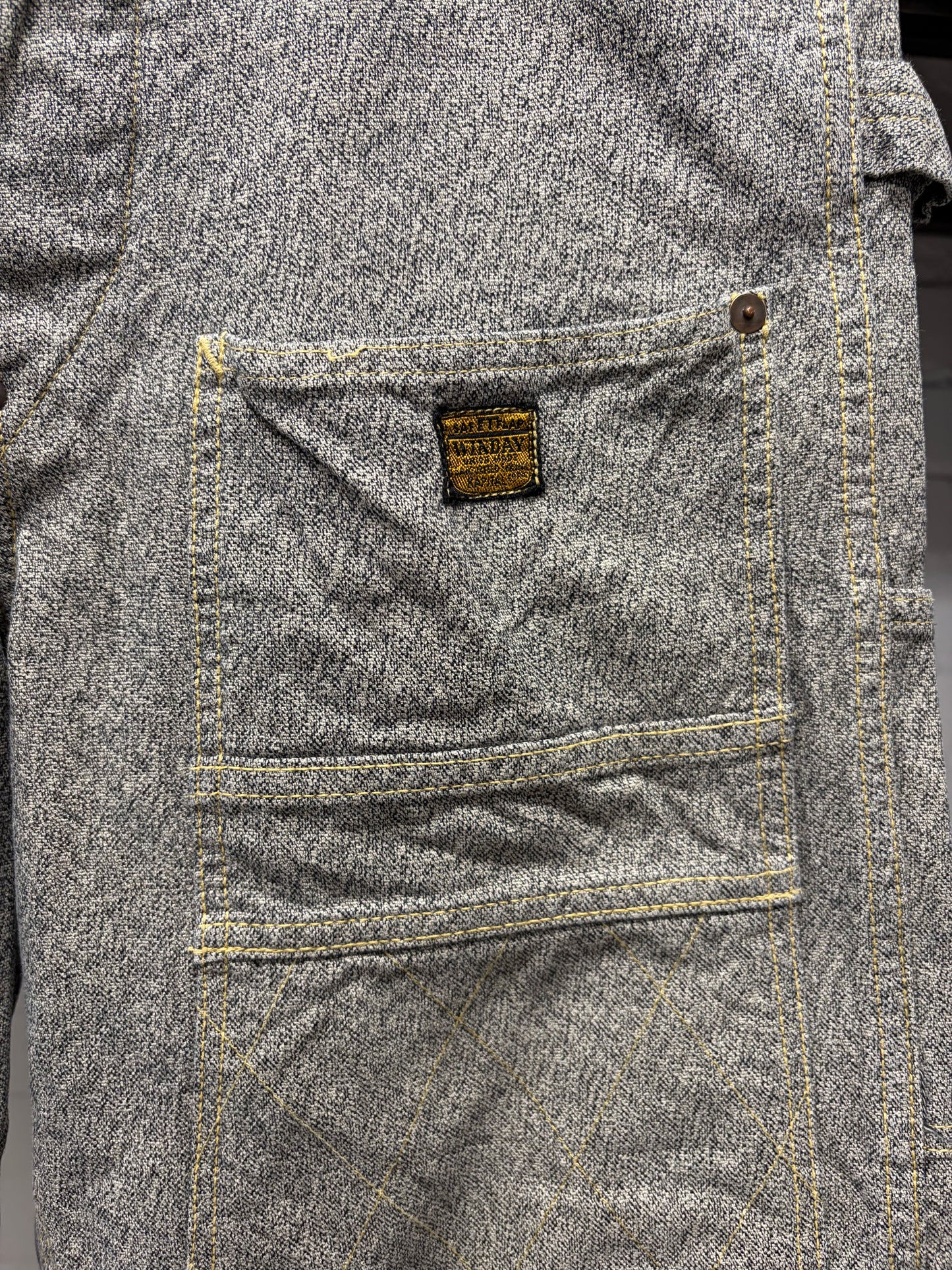 Kapital ‘Lumbar’ Double Knee Pinstripe Carpenter Denim