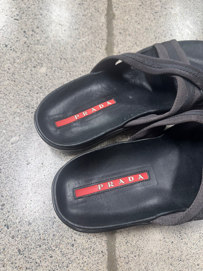 2000s Prada Sport ‘Cross Strap’ Leather Sandals