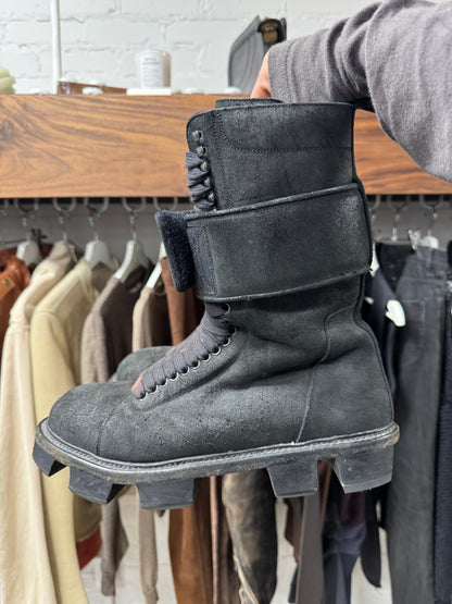 AW2013 Rick Owens ‘Plinth’ Blistered Lambskin ‘Megatooth’ Boots