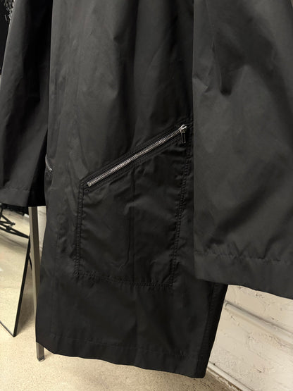 SS2023 Rick Owens ‘Edfu’ Black Shell Hooded Raincoat