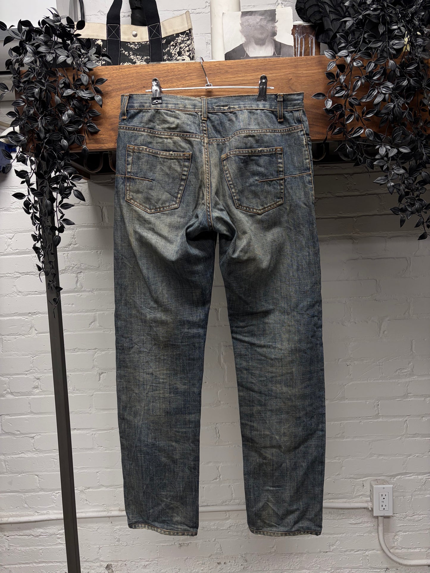 Dior Homme Dirt Washed Blue Slim/Straight Leg Denim
