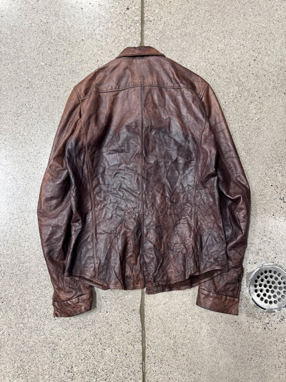 Carpe Diem by Maurizo Alteri Leather Unlined Button Down Shirt