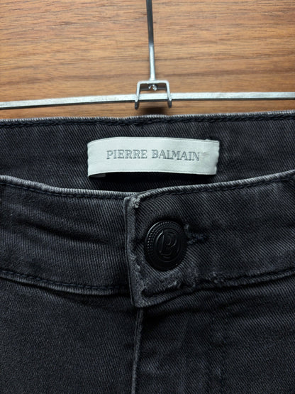 Balmain ‘Biker Knee’ Washed Black Skinny Moto Denim
