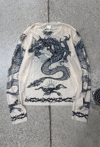 SS1996 Jean Paul Gaultier ‘Safe Sex Forever’ Mesh Long Sleeve Shirt