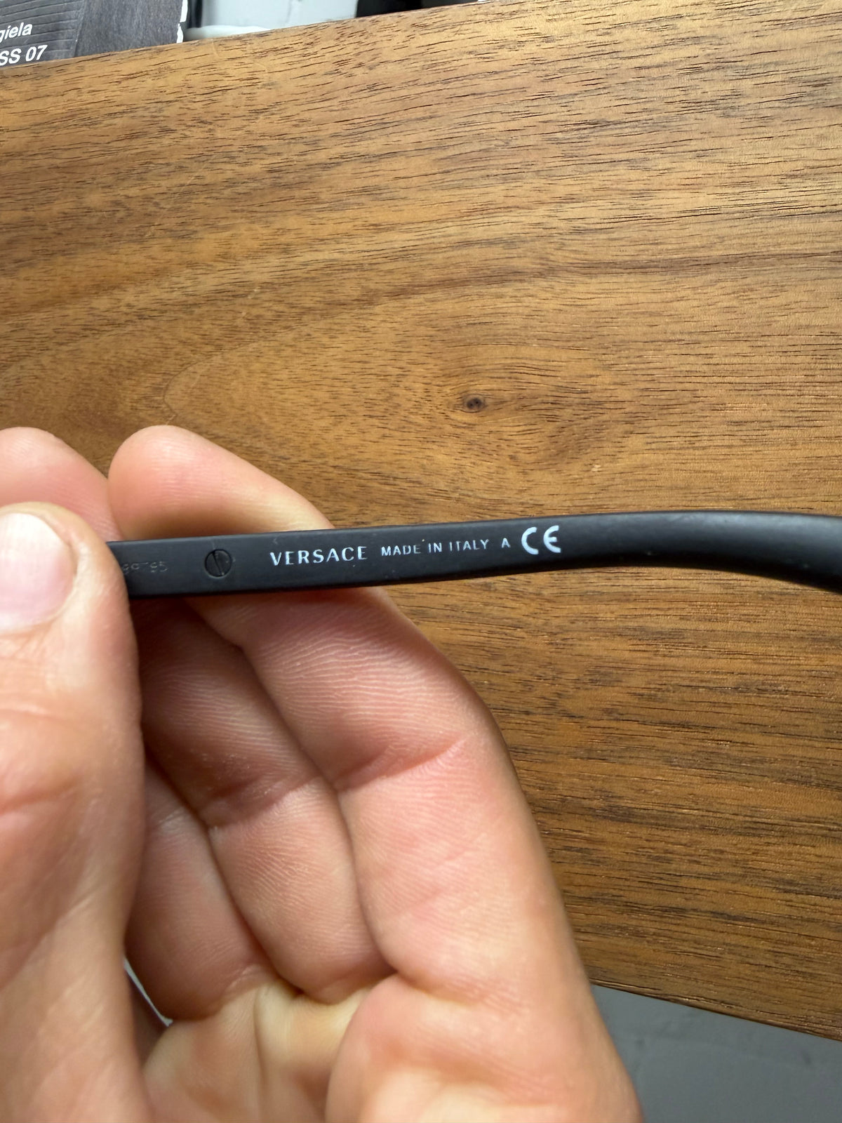Versace Rimless Black ‘Shield’ Sport Lens Black Sunglasses