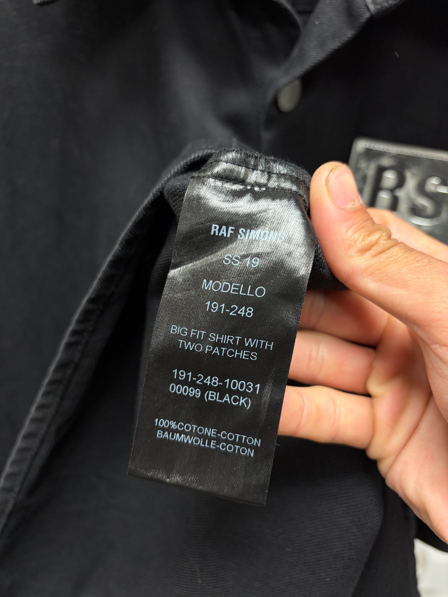 SS2019 Raf Simons x Robert Mapplethorpe Silver RS Patch Oversized Denim Shirt