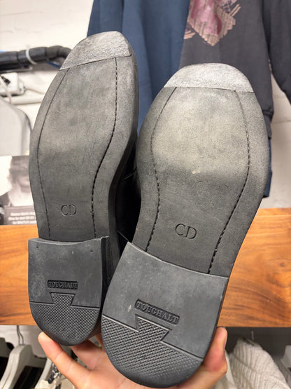 AW2009 Dior Homme by Kris Van Assche ‘Bungee Cord’ Black ‘Angles’ Leather Low Top Boots