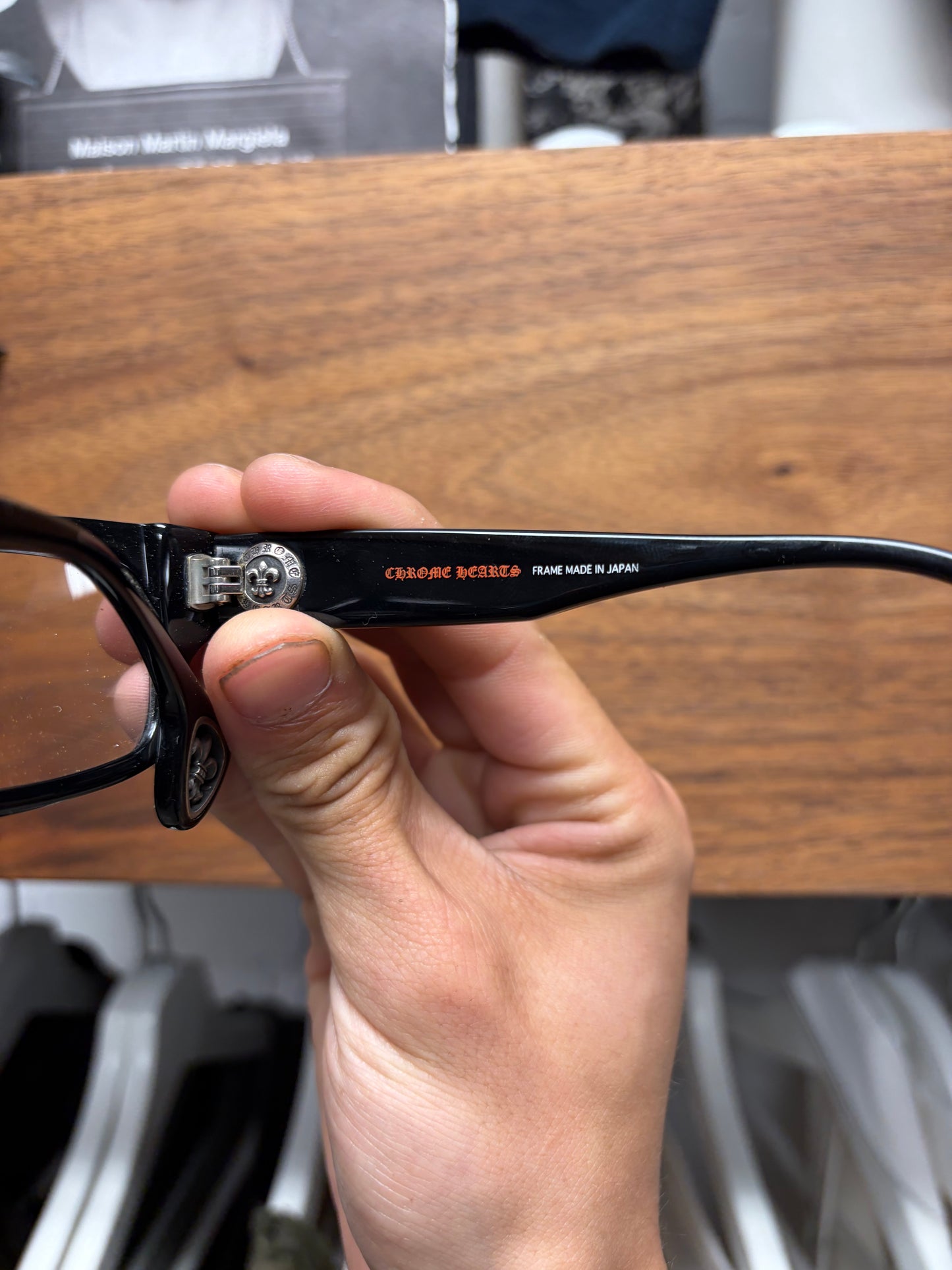 Chrome Hearts ‘Drilled’ Black/ 925 Silver Fleur de Lis Prescription Frames