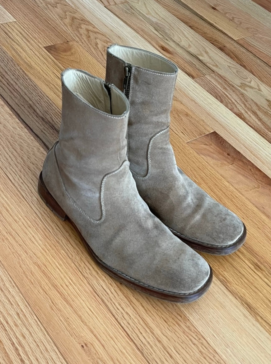 Ann Demeulemeester Suede Square Toe Boots