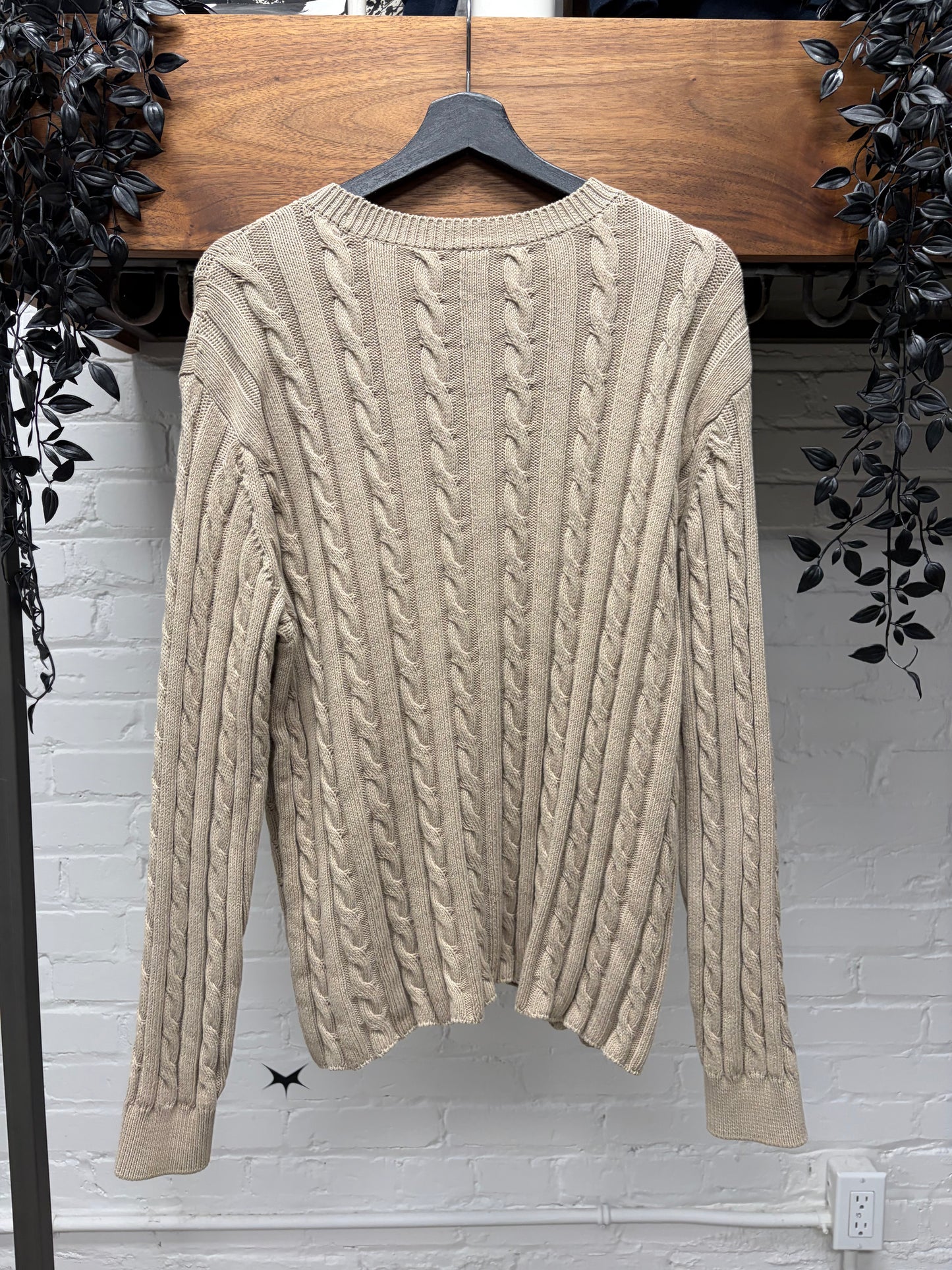 Aura Lee Brown Wool Cable Knit Sweater
