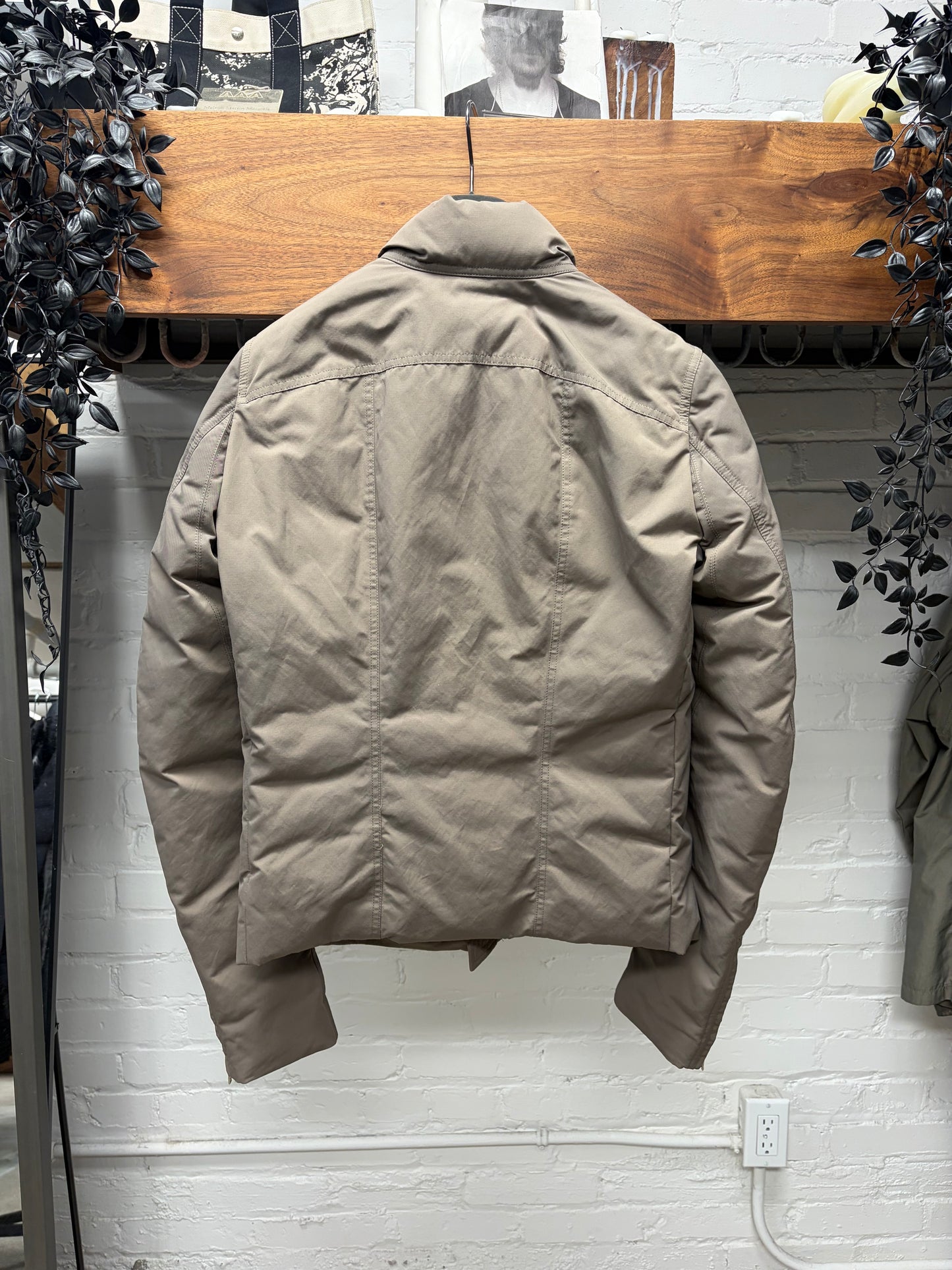 AW2017 Rick Owens ‘Glitter’ Mollino Zip Dust Brown Puffer Jacket