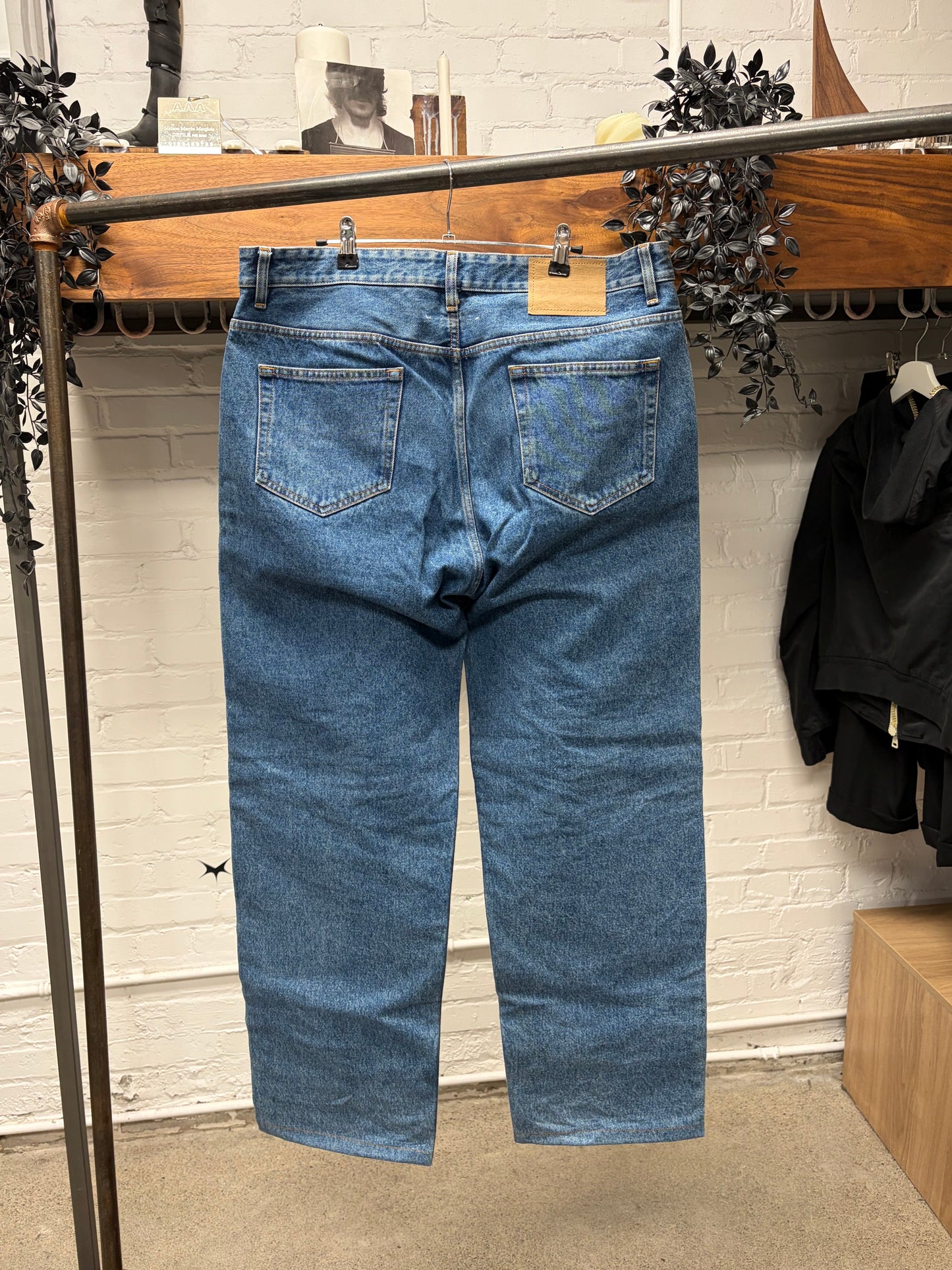 2022 Margiela Paint Cracked Wide Leg Blue Denim