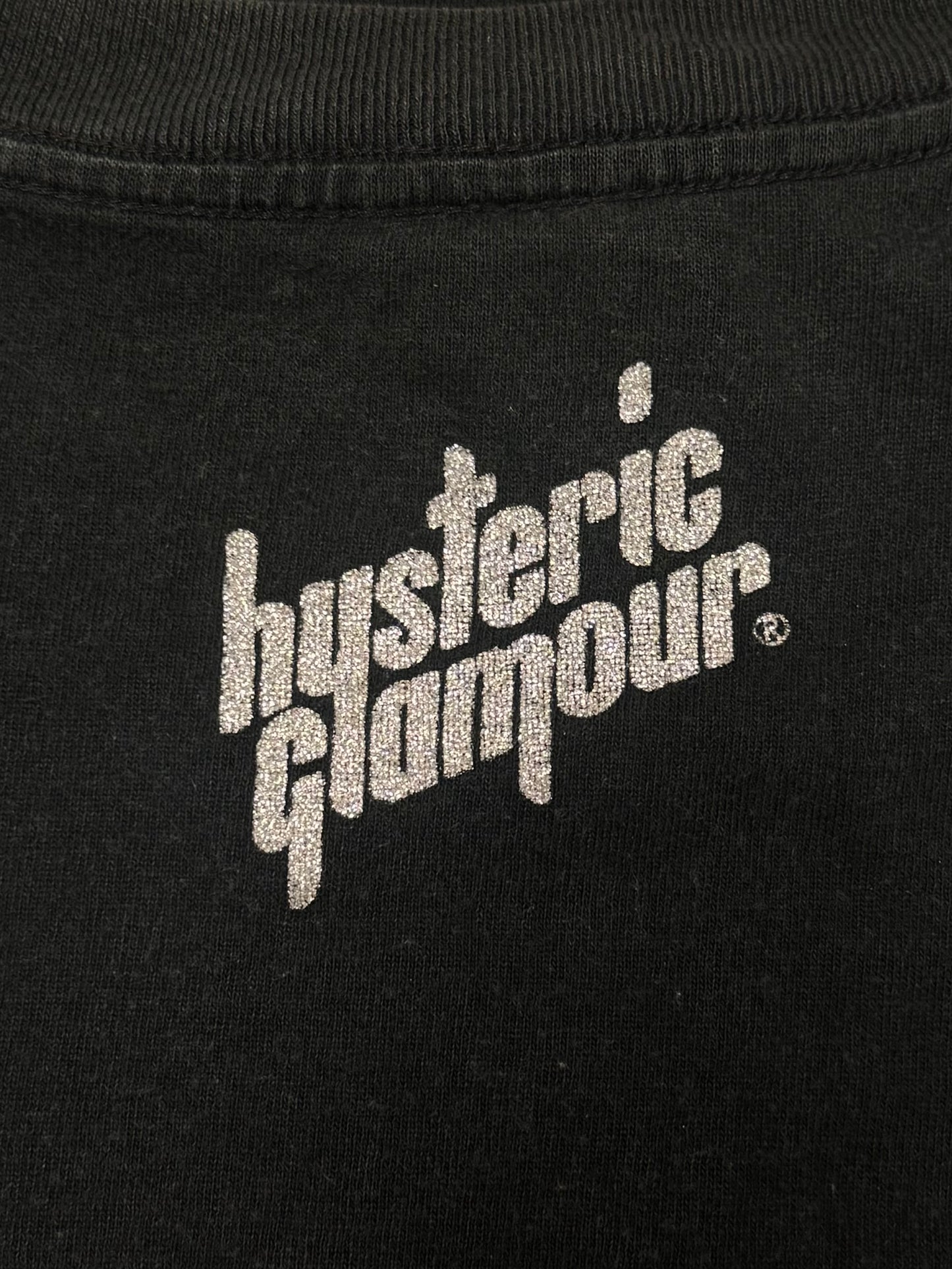 2000s Vintage Hysteric Glamour ‘Surfer Girl’ Faded Black Graphic T-Shirt