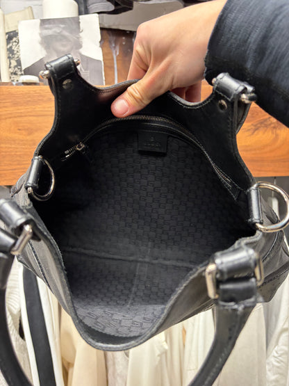 Vintage Gucci by Tom Ford ‘Reins’ Black GG Monogram Shoulder Bag