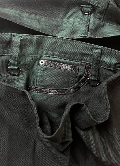 Semantic Design Washed Green Flared Denim