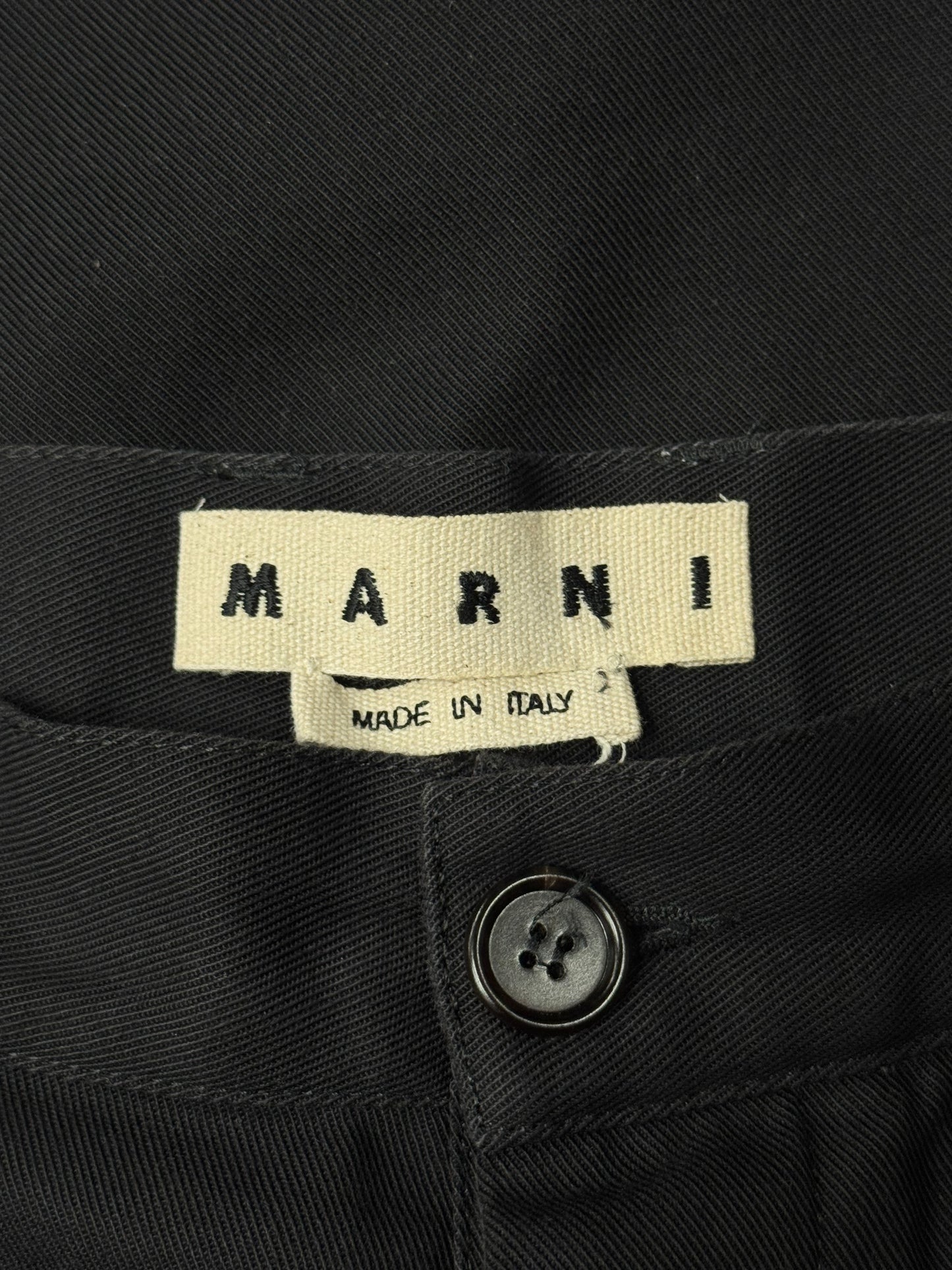 SS2020 Marni Black Straight Leg Cotton Trousers