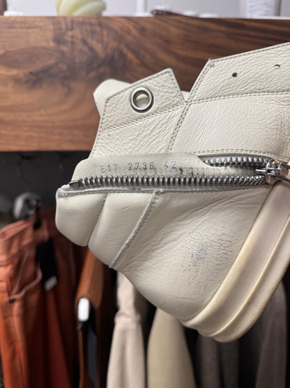 Rick Owens ‘Island Dunk’ Milk White Leather Sneakers