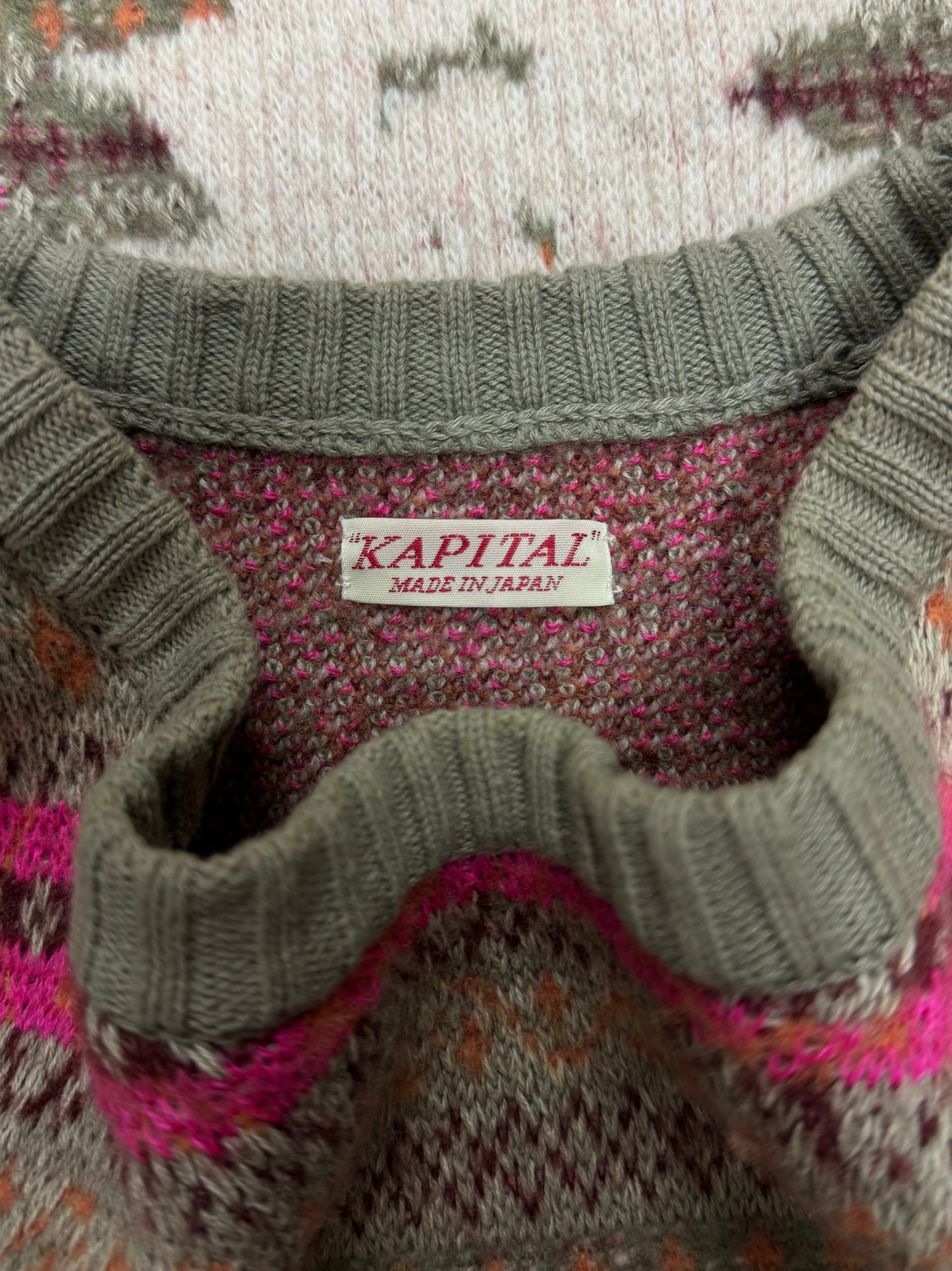 Kapital 7G ‘Fair Isle’ Bone Knit Sweater Vest